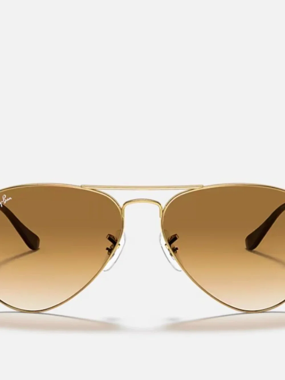 Ray-Ban Gold Aviator Sunglasses with Brown Gradient Lenses